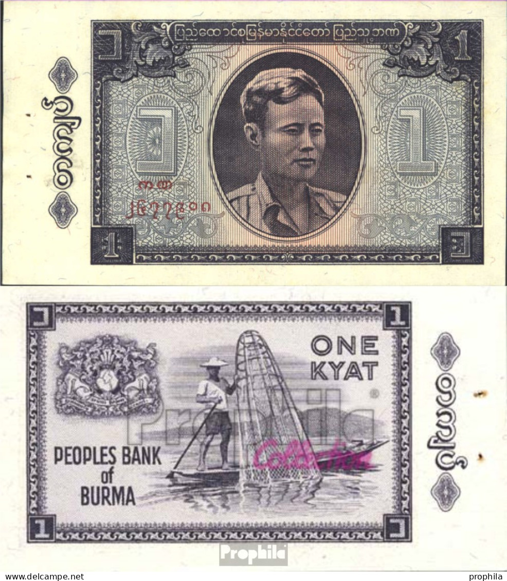 Birma Pick-Nr: 52 Bankfrisch 1965 1 Kyat - Myanmar