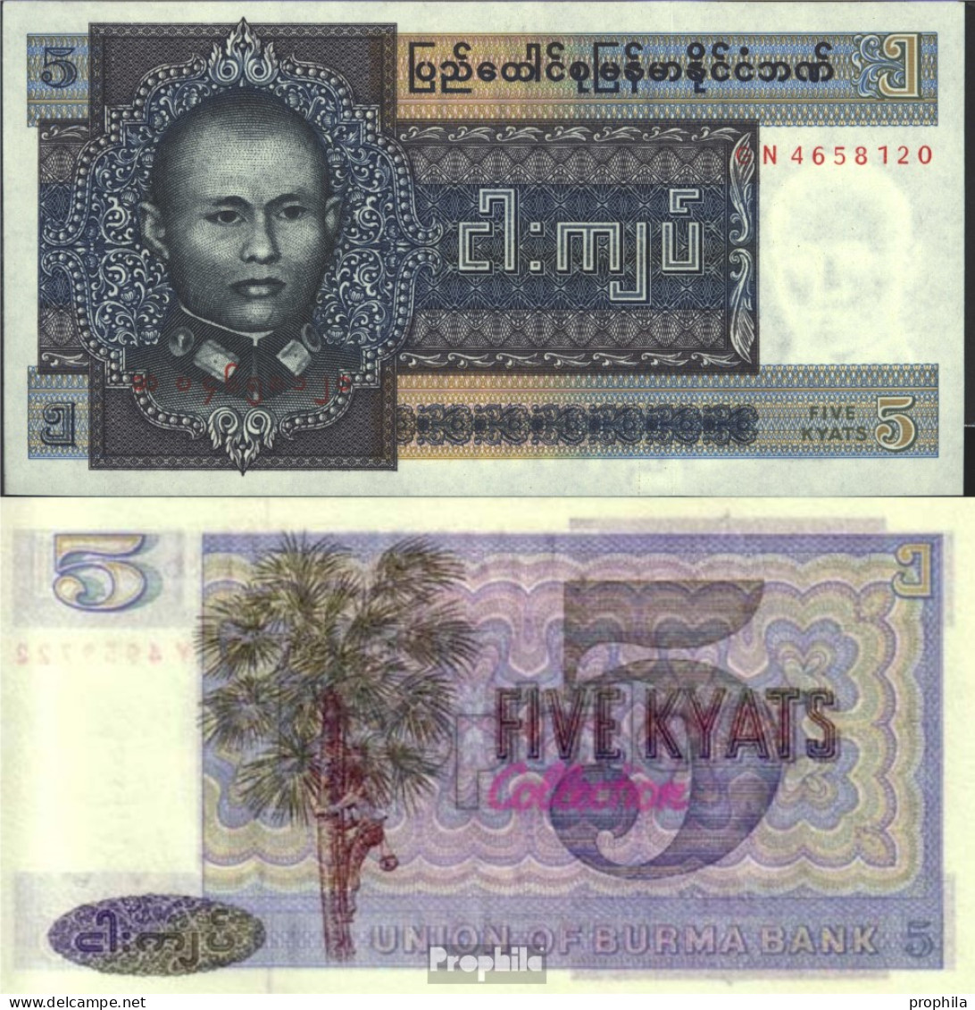 Birma Pick-Nr: 57 Bankfrisch 1973 5 Kyats - Myanmar