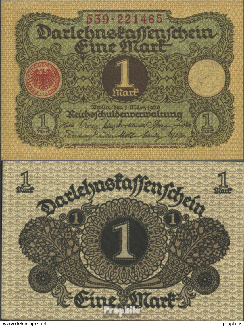 Deutsches Reich RosbgNr: 64 Bankfrisch 1920 1 Mark - 1 Mark