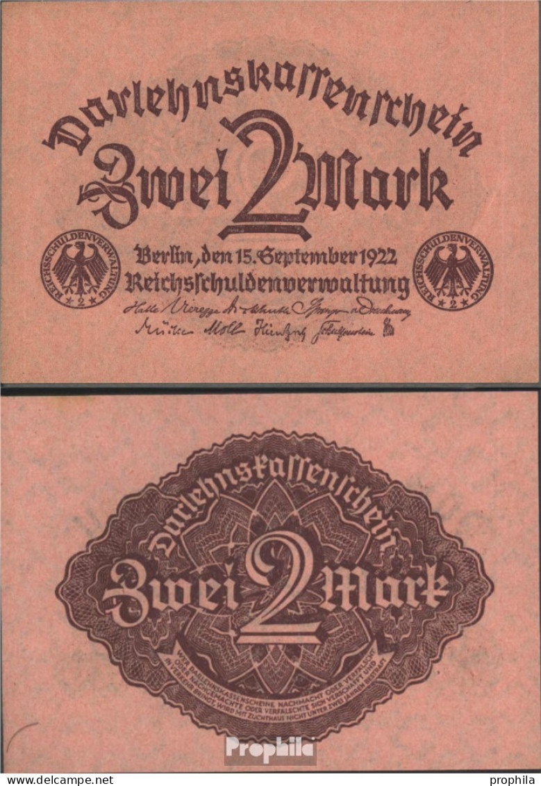 Deutsches Reich Rosenbg: 74 Bankfrisch 1922 2 Mark - 2 Mark
