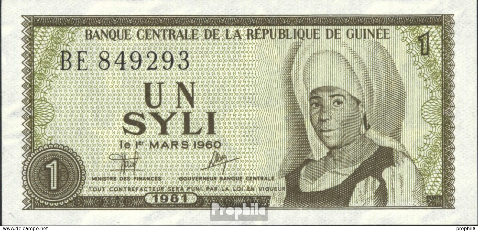 Guinea Pick-Nr: 20a Bankfrisch 1981 1 Syli - Guinea