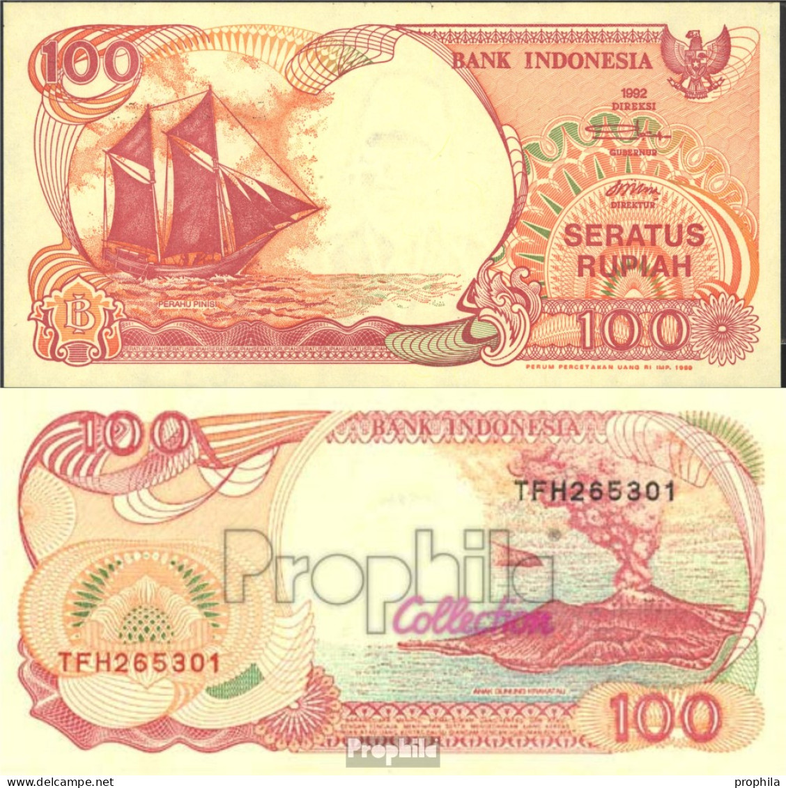 Indonesien Pick-Nr: 127g Bankfrisch 1999 100 Rupiah Segelschiff - Indonesien