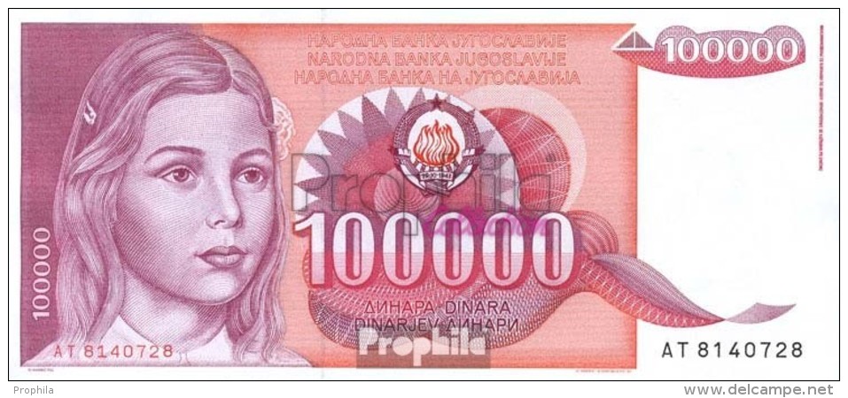 Jugoslawien Pick-Nr: 97 Gebraucht (III) 1989 100.000 Dinara - Jugoslawien