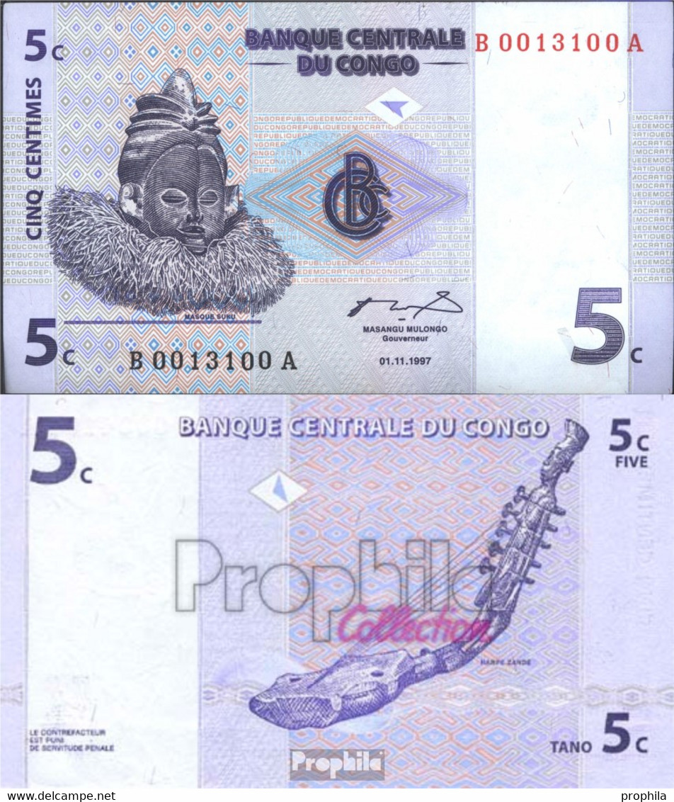 Kongo (Kinshasa) Pick-Nr: 81a Bankfrisch 1997 5 Centimes - Zonder Classificatie