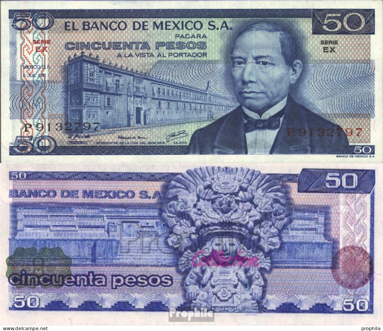 Mexiko Pick-Nr: 65c Bankfrisch 1978 50 Pesos - Mexiko