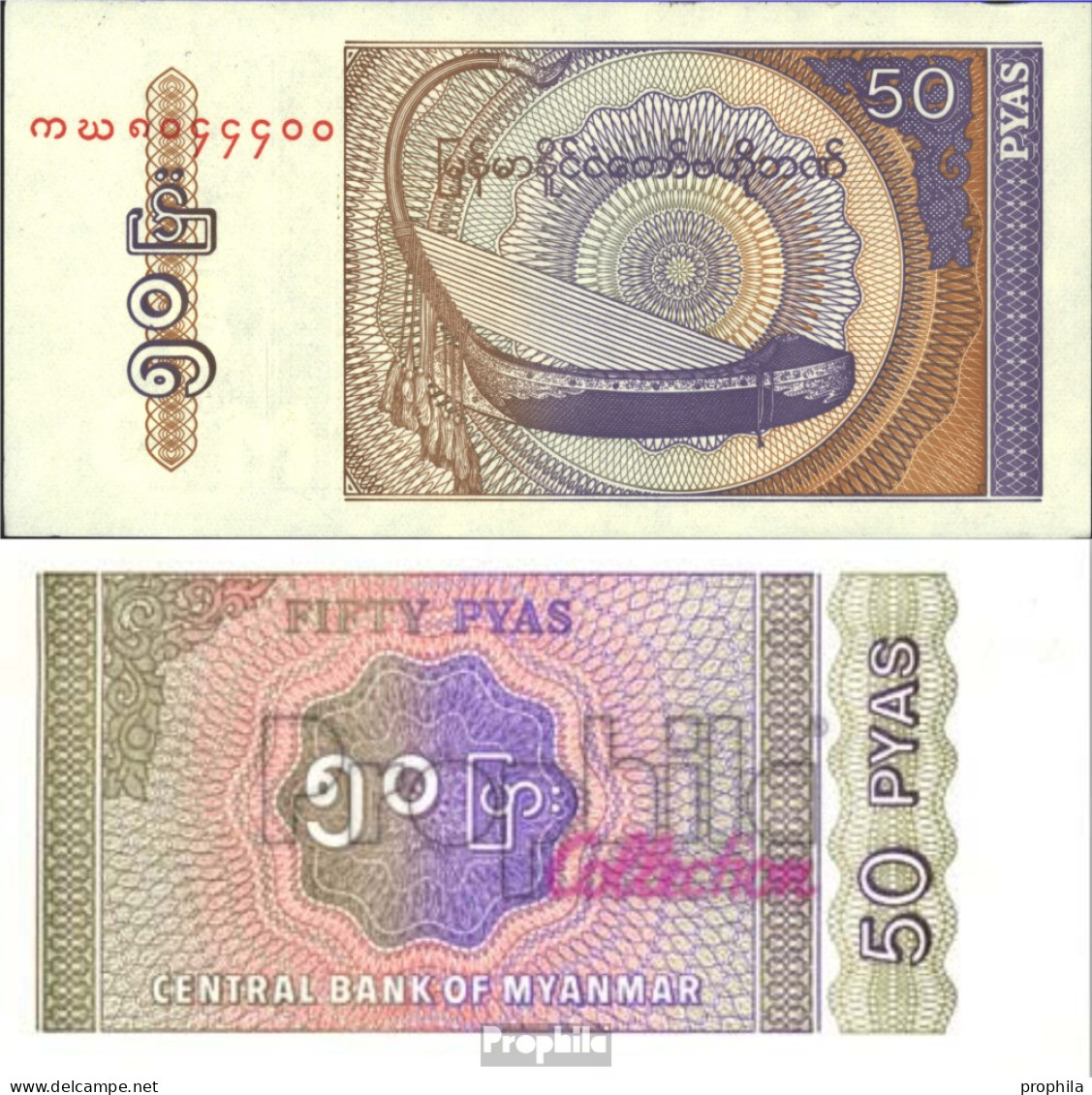 Myanmar Pick-Nr: 68 Bankfrisch 1994 50 Pyas - Myanmar