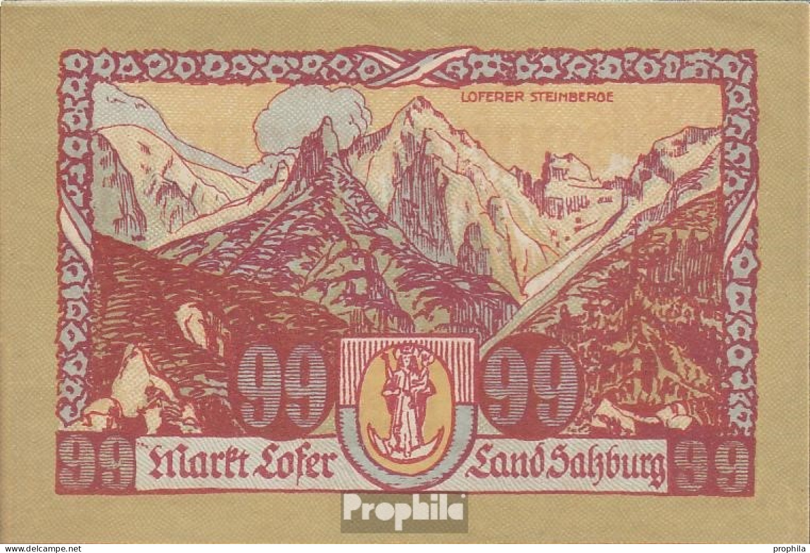 Lofer Notgeld Der Gemeinde Lofer Bankfrisch 1921 99 Heller - Oesterreich