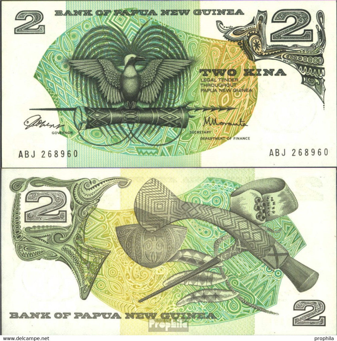 Papua-Neuguinea Pick-Nr: 1a Bankfrisch 1975 2 Kina - Papua Nuova Guinea