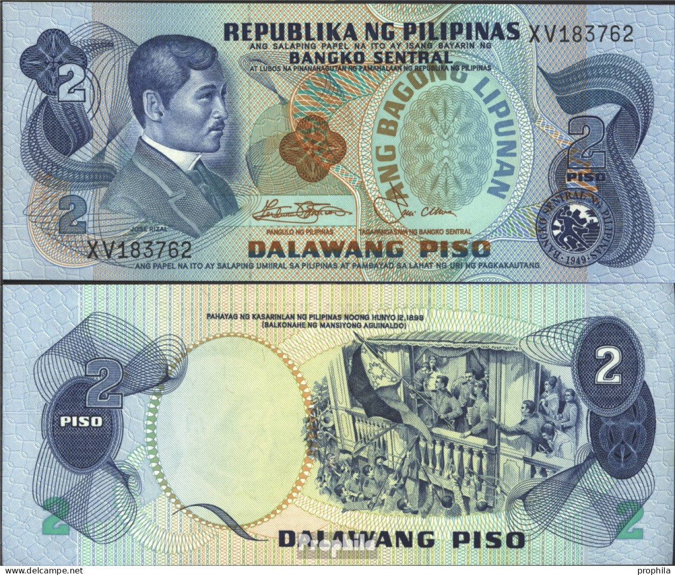 Philippinen Pick-Nr: 159b Bankfrisch 1978 2 Piso - Philippinen