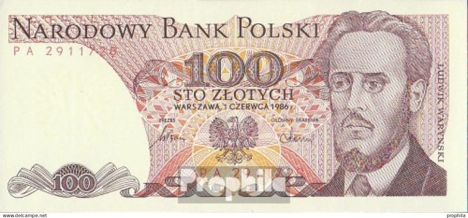 Polen Pick-Nr: 143e (1986) Bankfrisch 1986 100 Zloty - Polen