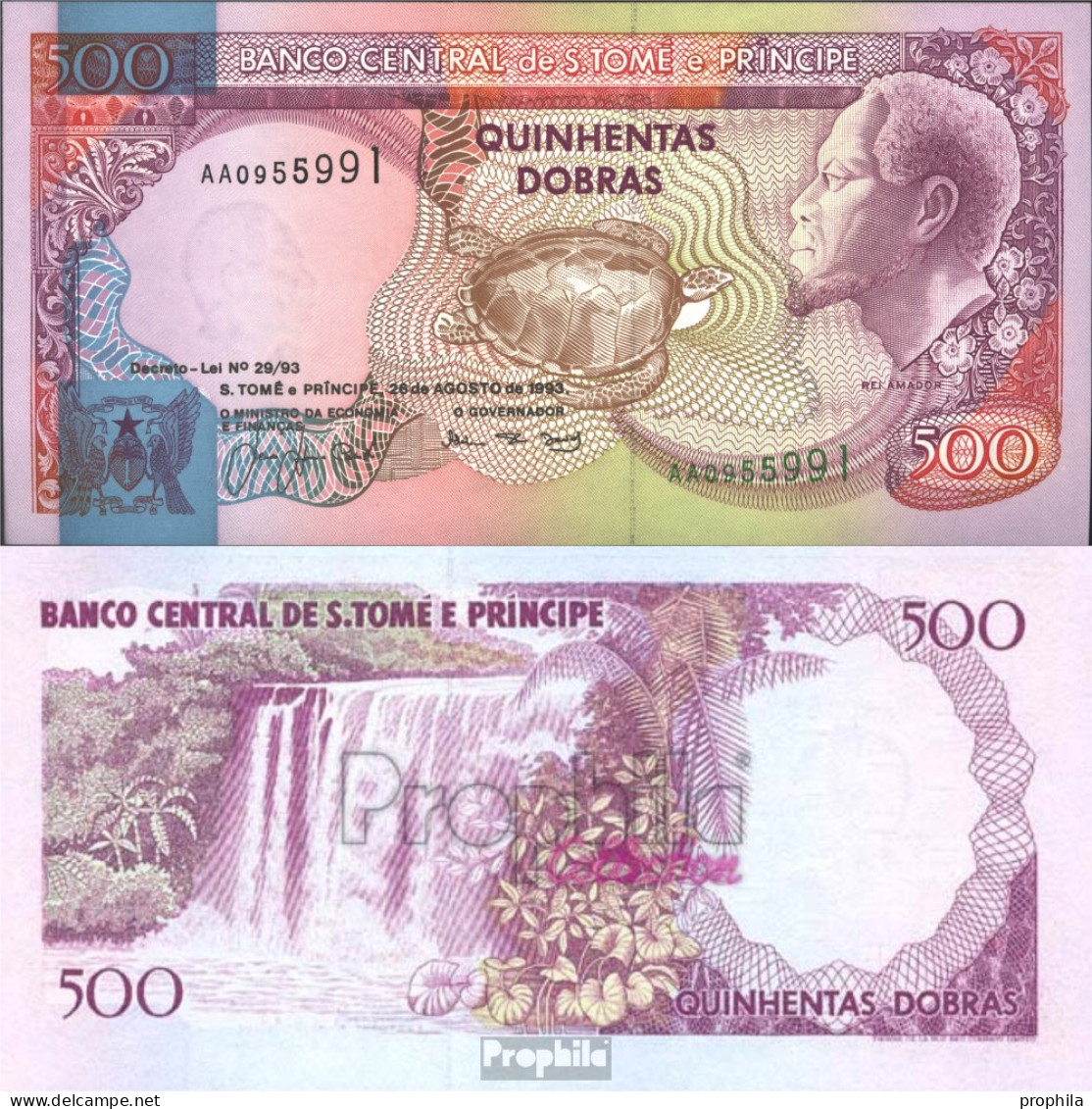 Sao Tome E Principe Pick-Nr.:63 Bankfrisch 1993 500 Dobras - San Tomé Y Príncipe