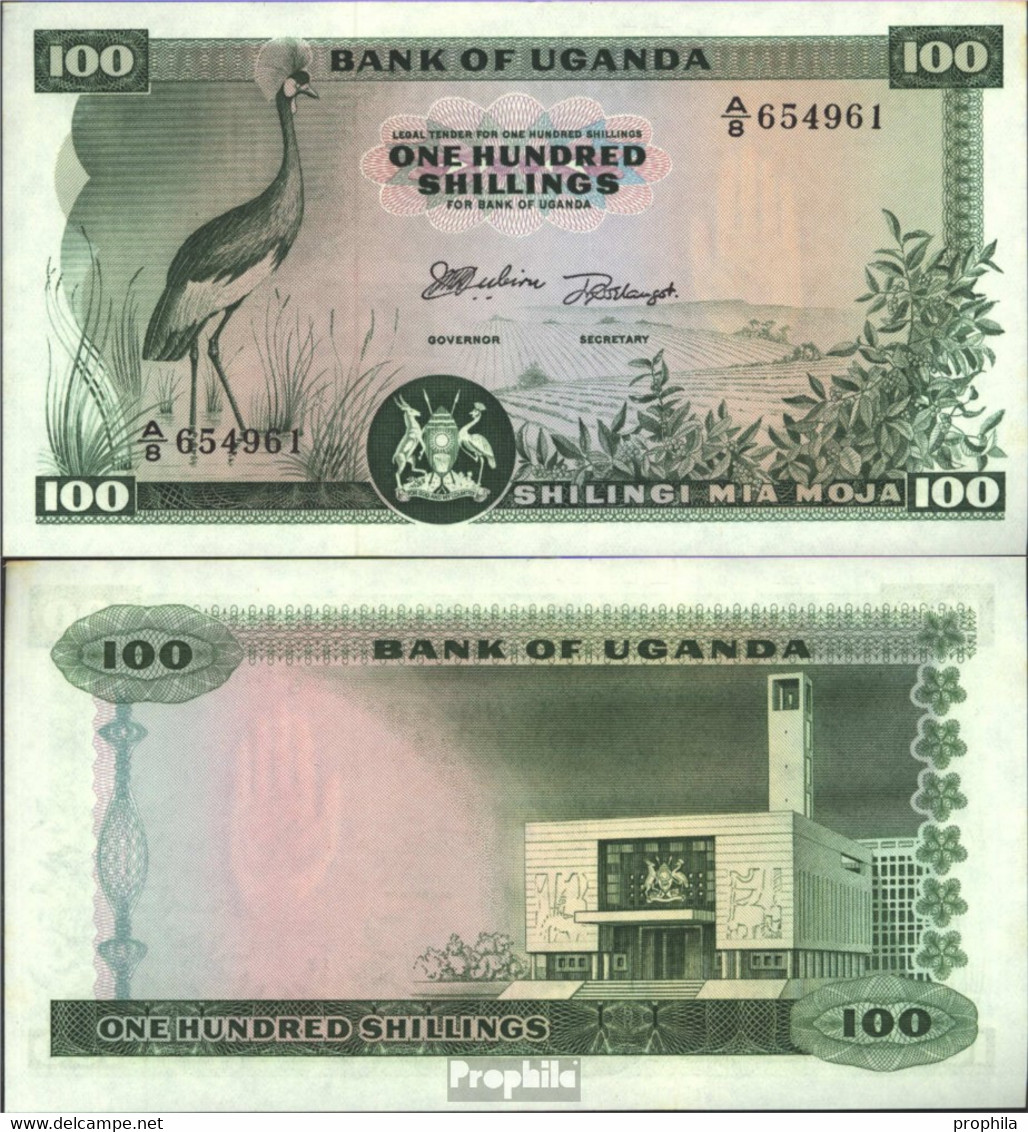 Uganda Pick-Nr: 5a Bankfrisch 1966 100 Shillings - Uganda