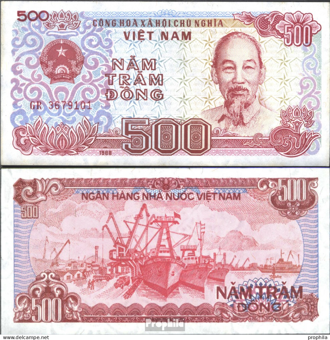 Vietnam Pick-Nr: 101a Bankfrisch 1988 500 Dong - Vietnam