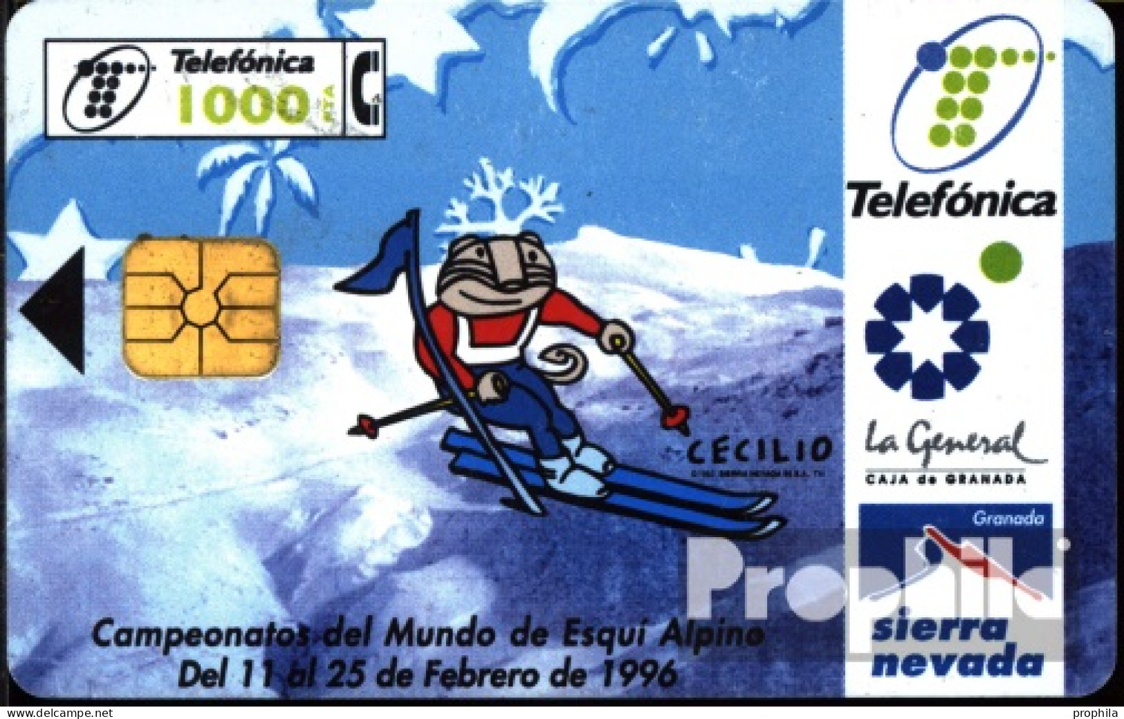 Spanien 1410 1000 Pesetas Gebraucht Ski-WM 96 - Altri & Non Classificati