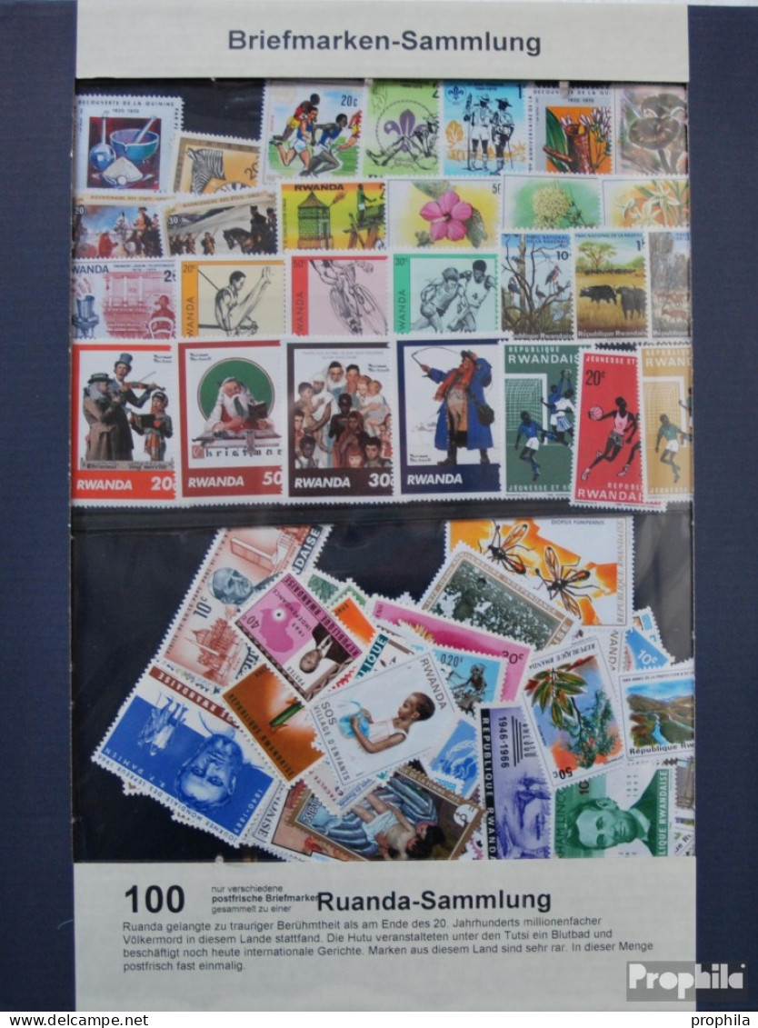 Ruanda 100 Verschiedene Marken Postfrisch - Sammlungen