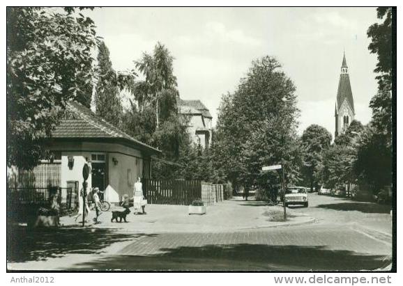 Eichwalde Bei Berlin Grünauer Straße Milchbar Cafe PKW VW Golf Kirche Sw 18.11.1987 - Eichwalde