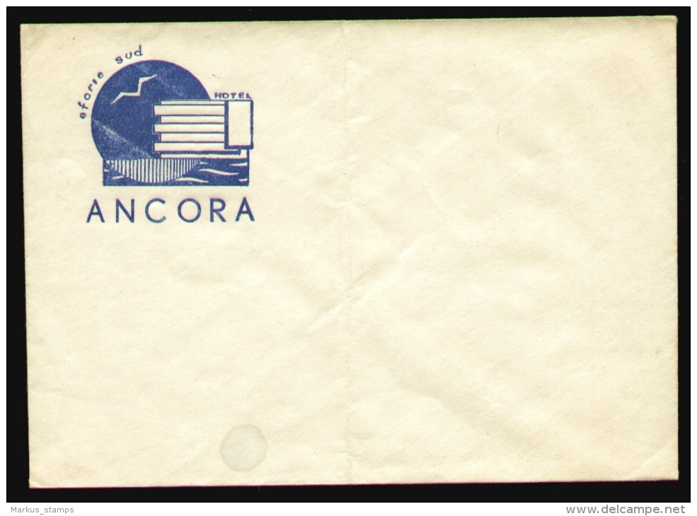 1960 Romania, Hotel Ancora Eforie Sud Envelope Publicitaire, Anchor Unused Advertising Cover - Hôtellerie - Horeca