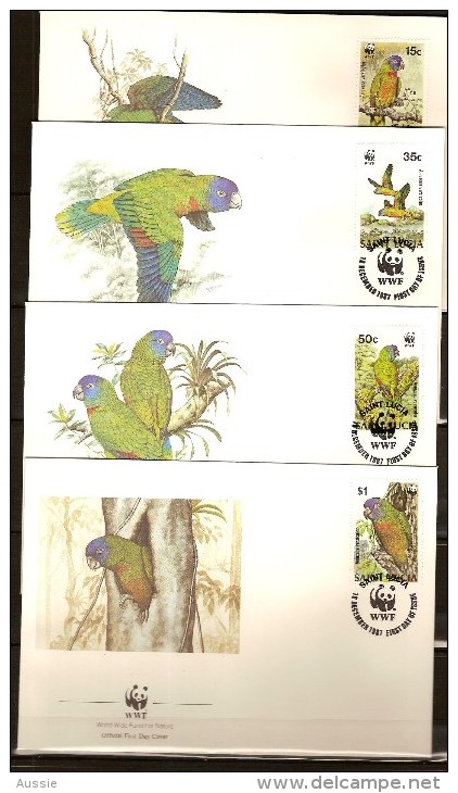 Sainte-Lucie Saint Lucia 1988 Yvertn° FDC 882-85 (°) Used Cote 12 Euro Faune Oiseaux Vogels Birds - St.Lucia (1979-...)