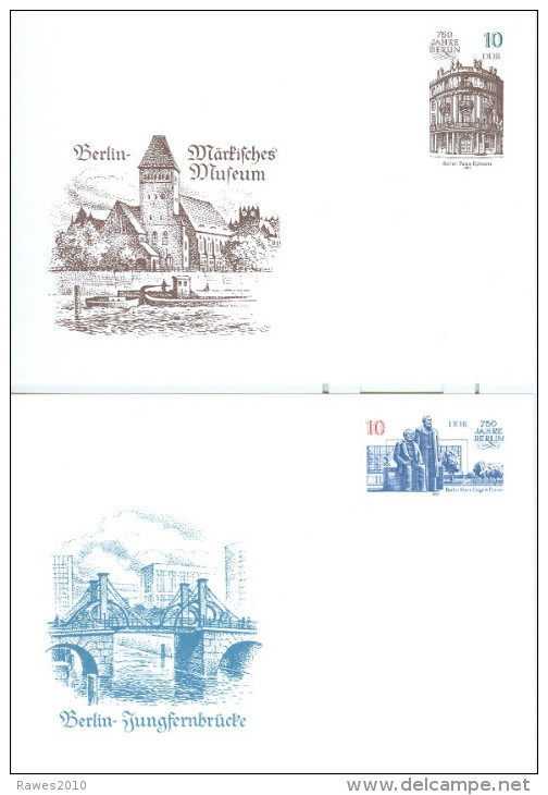 DDR Sonderpostkartenset 1987 Ungebraucht 750 Jahre Berlin Jungfernbrücke Bodemuseum Märkisches Museum Usw. - Cartes Postales - Neuves