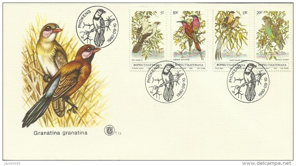 South Africa Bophuthatswana 1980  Birds FDC - Unclassified