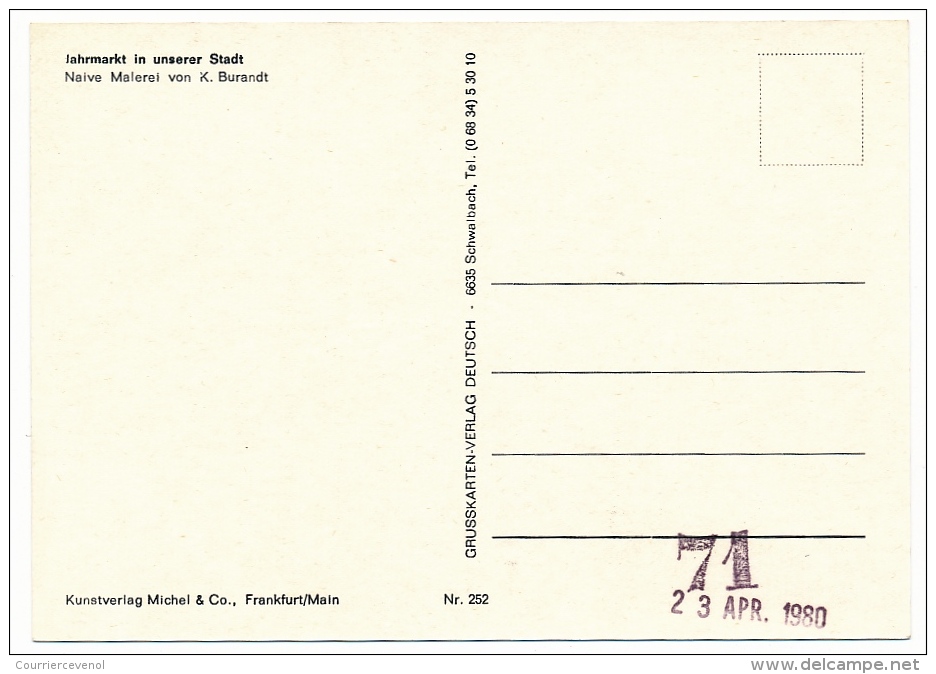 CPM - "Jahrmarkt In Unserer Stadt" Par K. Burandt - Illustration Naïve - Marché Annuel Dans Notre Ville - Marchés