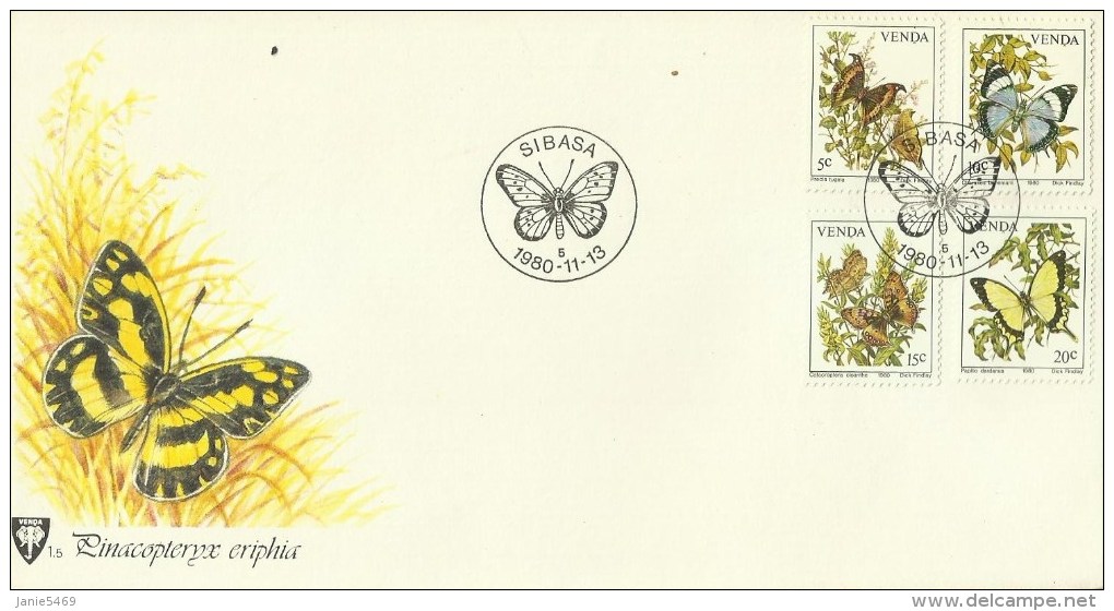 Venda 1980 Butterflies FDC - Venda