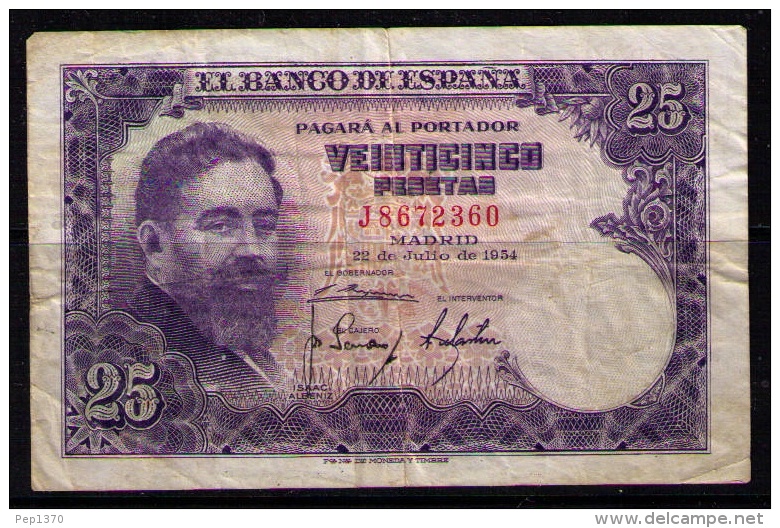 BILLETE DE 25 PESETAS DE 1954 - BONITO - 25 Pesetas