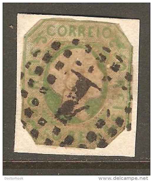 PORTUGAL    Scott  # 7 USED CUT TO SHAPE ON BACKING PAPER - Used Stamps