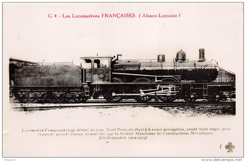 Les Locomotives Françaises (Alsace - Lorraine) Type Dérivé Du Type Nord Français 2641 à 6 Roues - Chemin De Fer, Train - Eisenbahnen