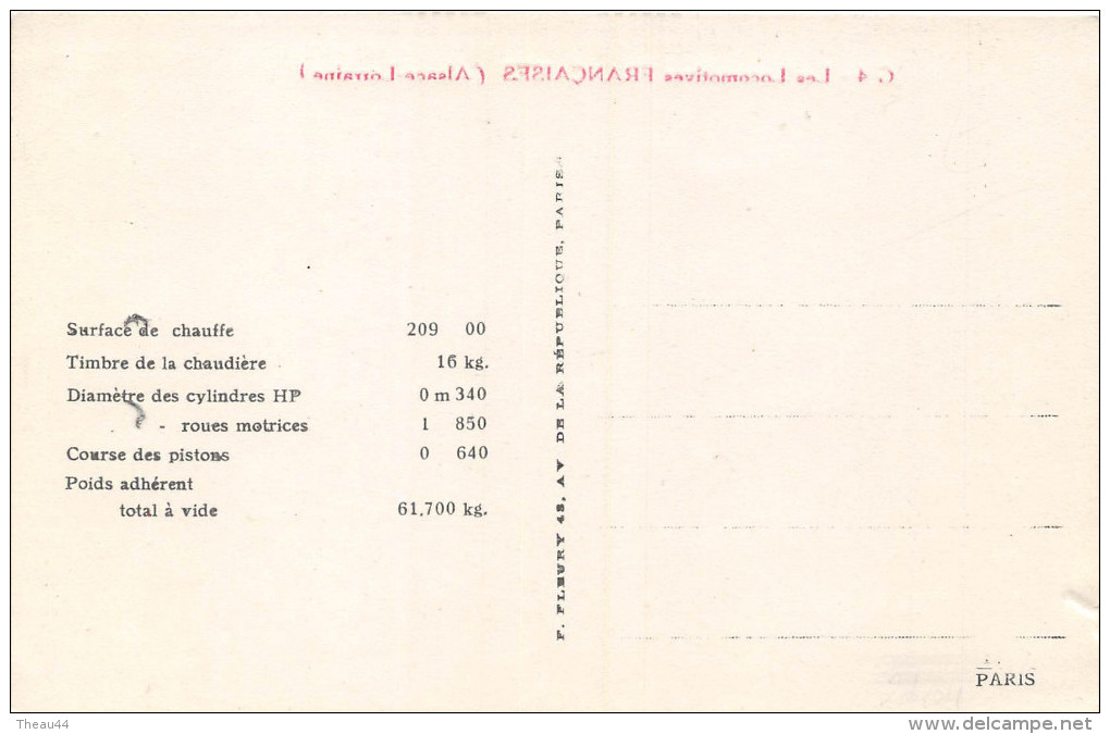 Les Locomotives Françaises (Alsace - Lorraine) Type Dérivé Du Type Nord Français 2641 à 6 Roues - Chemin De Fer, Train - Eisenbahnen