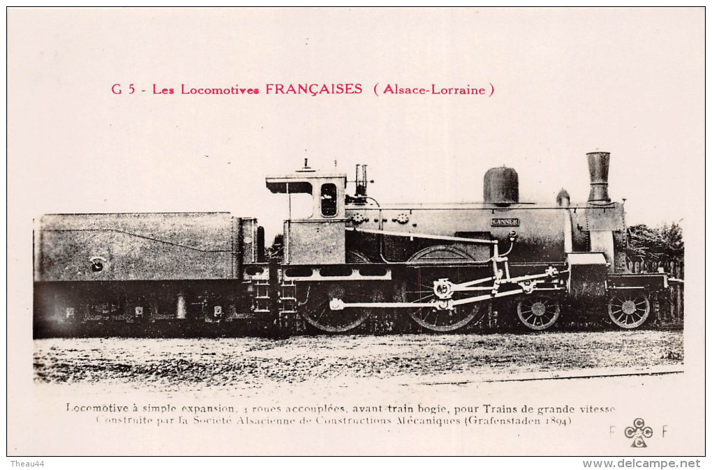 Les Locomotives Françaises (Alsace - Lorraine) Loco à Simple Expansion , 4 Roues Accouplées  - Chemin De Fer, Train - Eisenbahnen