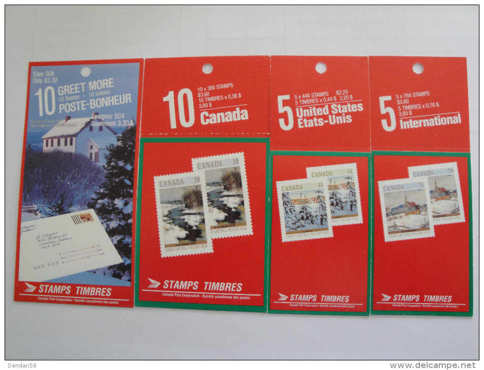 Canada 1989  Lot Carnets Yvert C1115 - C1116a - C1117a - C1118a ** BK 106-107-108-109 -SG 1256b - 1259a7a - 1258a -12 - Carnets Complets