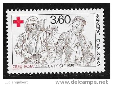 ANDORRE  -  TIMBRE  N° 380 -  CROIX ROUGE   - NEUF  - 1989 - Unused Stamps