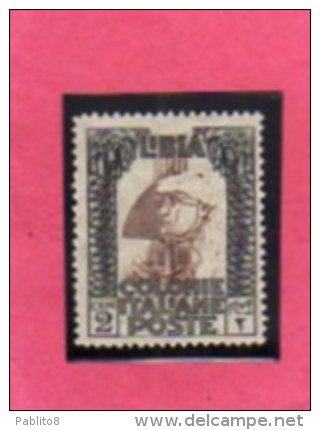 LIBIA 1924 - 1929  PITTORICA SENZA FILIGRANA UNWATERMARK CENT. 2 MNH BEN CENTRATO - Libya