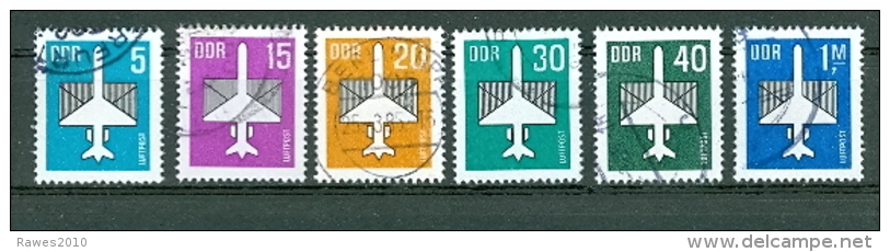 DDR Mi. 2751 - 2753 + 2831 + 2832 + 3128 Gest. Flugpostmarken Flugzeug - Andere & Zonder Classificatie