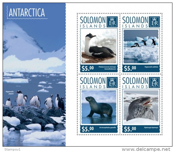 Solomon Islands. 2014  Antarctica. (711a) - Antarctische Fauna