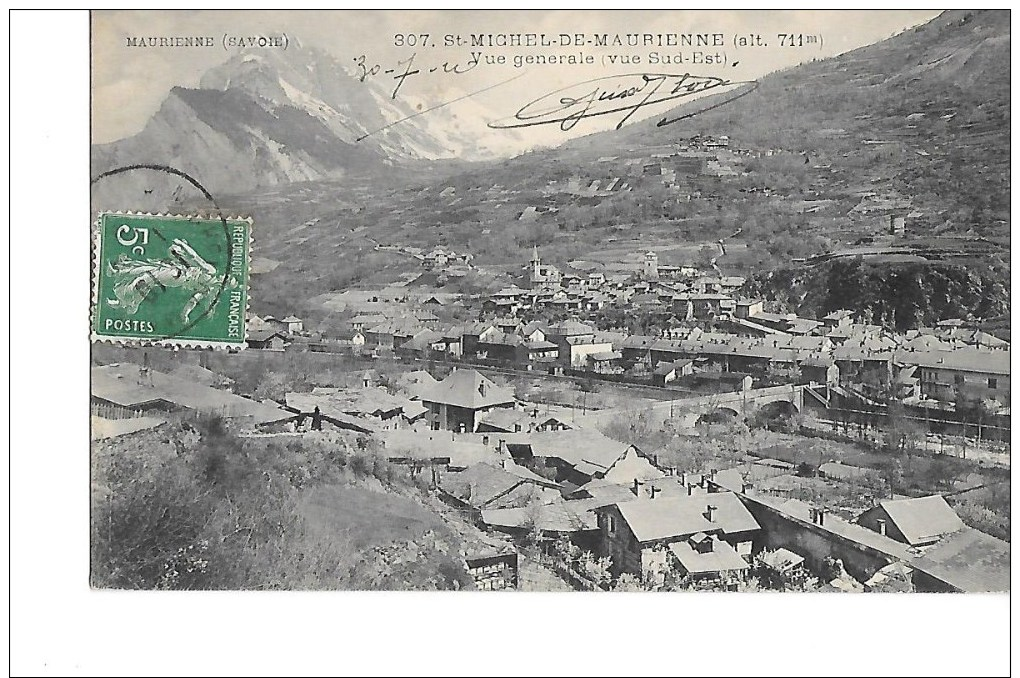 73  -  CPA  De  St  MICHEL  De  MAURIENNE   ( Alt . 711 M )  -  Vue  Générale  ( Vue  Sud-Est )  En  1910 - Saint Michel De Maurienne