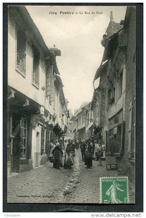 CPA - PONTIVY - La Rue Du Pont, Très Animé - Pontivy