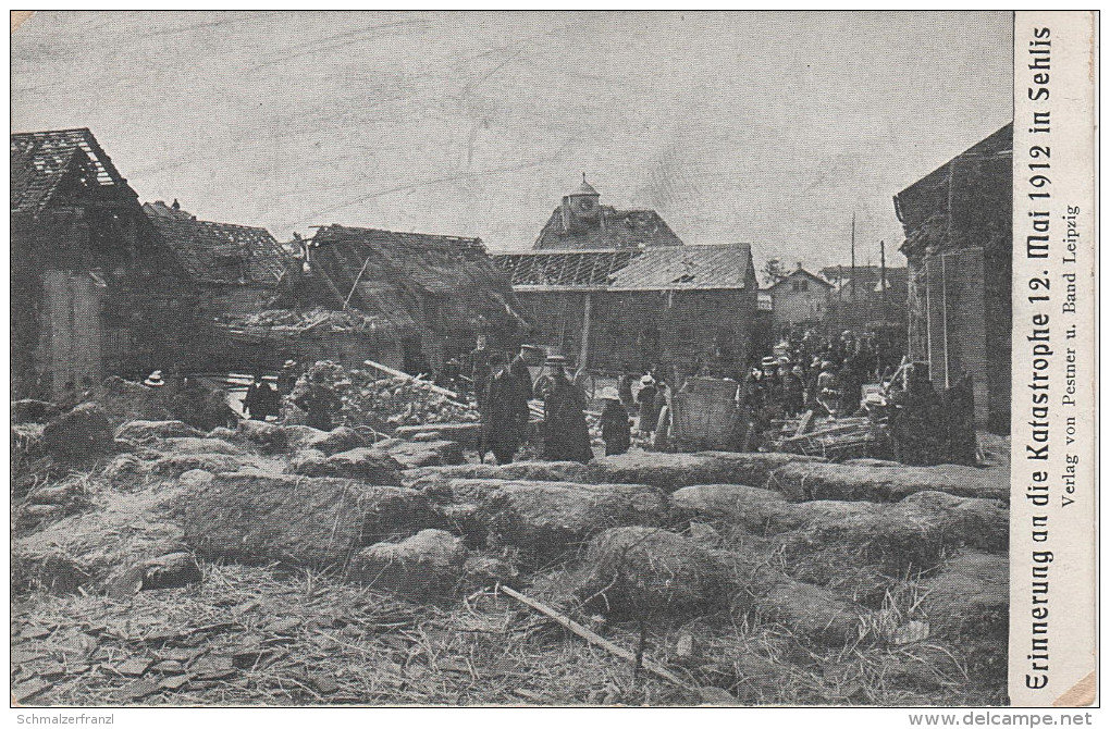 AK Sturm Katastrophe 1912 Leipzig Sehlis Taucha Kirche ? Leute Borsdorf Brandis Plösitz Panitzsch Piesteritz - Taucha