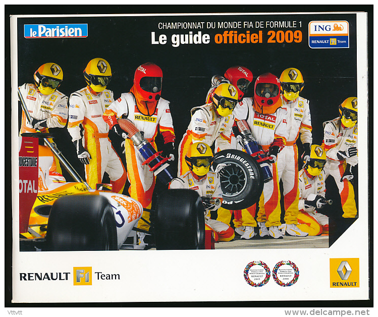 Formule 1 : Guide Officiel 2009, Renault F1 Team, 70 Pages, Les écuries, Les Circuits... (sommaire Dans Les Photos) TBE - Publicités