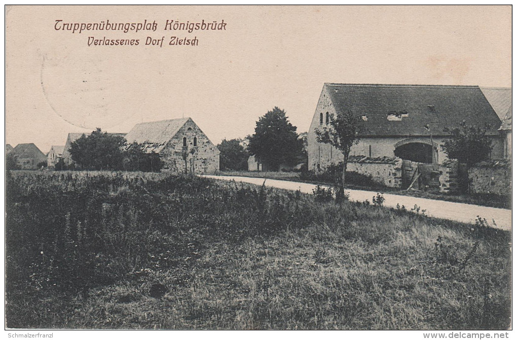 AK Truppenübungsplatz Königsbrück Stempel Militär Verlassenes Dorf Zietsch Bauernhof Gehöft - Zietsch