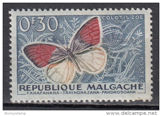 Madagascar, 1959 - 30c Butterfly - Nr.306 MLH* - Farfalle