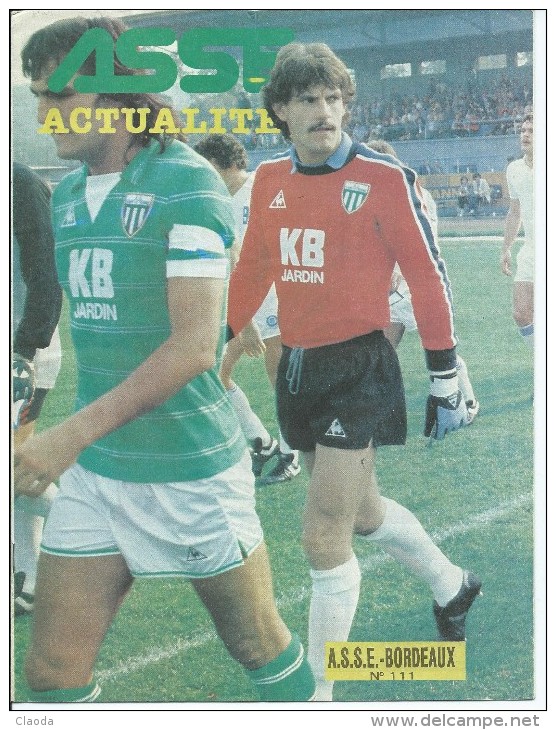 16 F- FOOT BALL - SAISON 1982-1983 - LIGUE 1 - PROGRAMME ASSE - BORDEAUX  (19 ème Journée - 12 Décembre 1982 ) 16 Pages - Livres