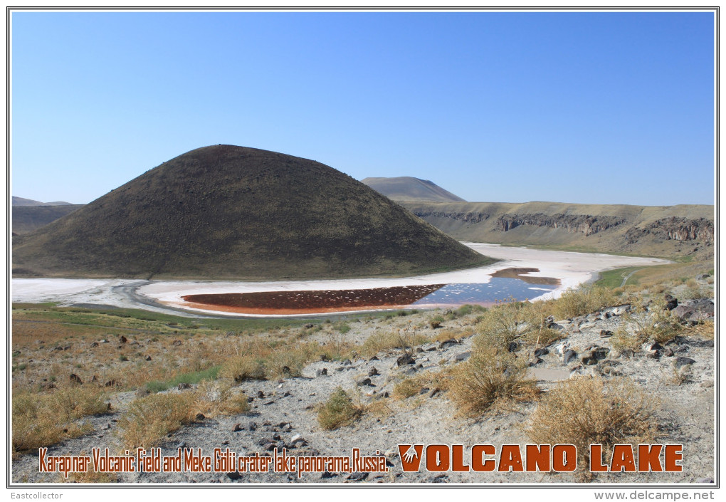 Karap&#305;nar Volcanic Field And Meke Golü Crater Lake Panorama,Russia. Volcano Lake Postage Card 3268-16 - Andere & Zonder Classificatie