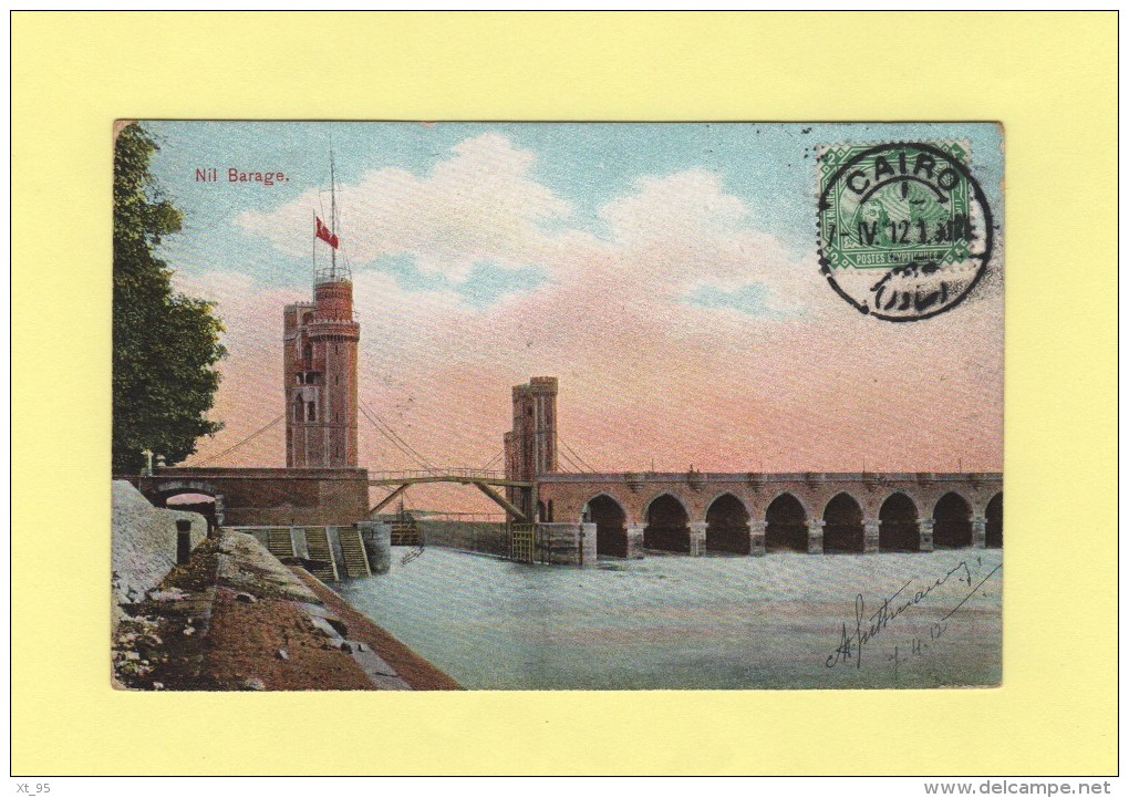 Cairo - Le Caire - 1912- Carte Barrage Nil - 1866-1914 Khédivat D'Égypte