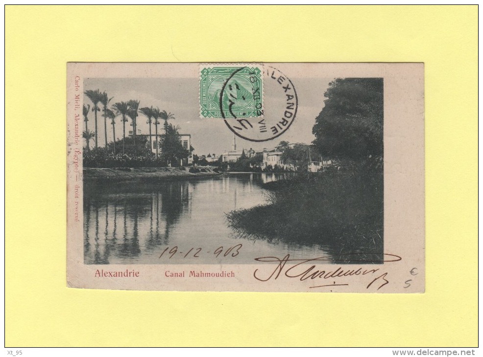 Alexandrie - 8-12-1903 - Carte Canal Mahmoudieh - 1866-1914 Khédivat D'Égypte