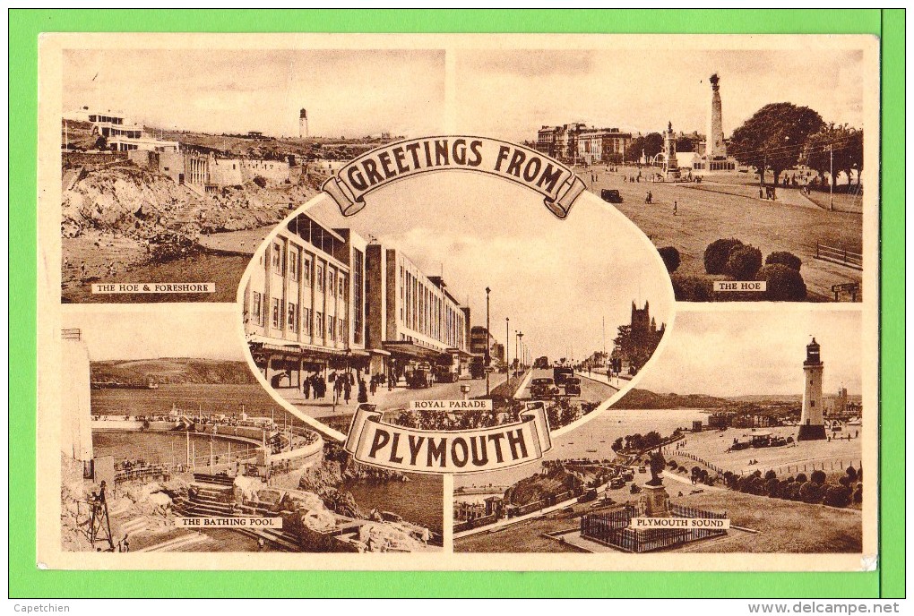 GREETINGS FROM PLYMOUTH .... / Carte écrite En 1953 - Plymouth