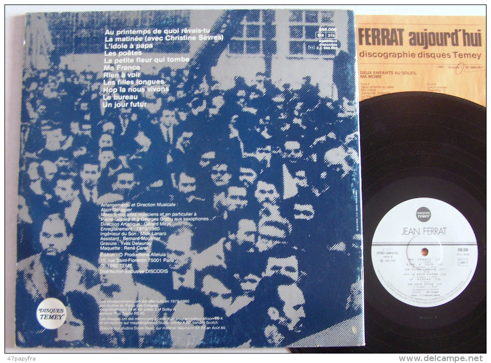 Jean FERRAT LP Disque Original TEMEY N° 8 Ma France M / M Etat Neuf - New Age