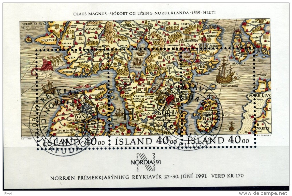 ISLANDE 1991 BLOC YVERT BF N°12 OBLITERE - Blokken & Velletjes