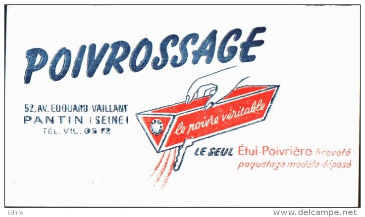 -BUVARD - POIVROSSAGE épices AUSSAGE    état LUXE - Alimentos